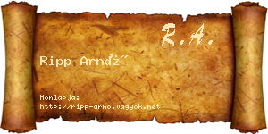 Ripp Arnó névjegykártya